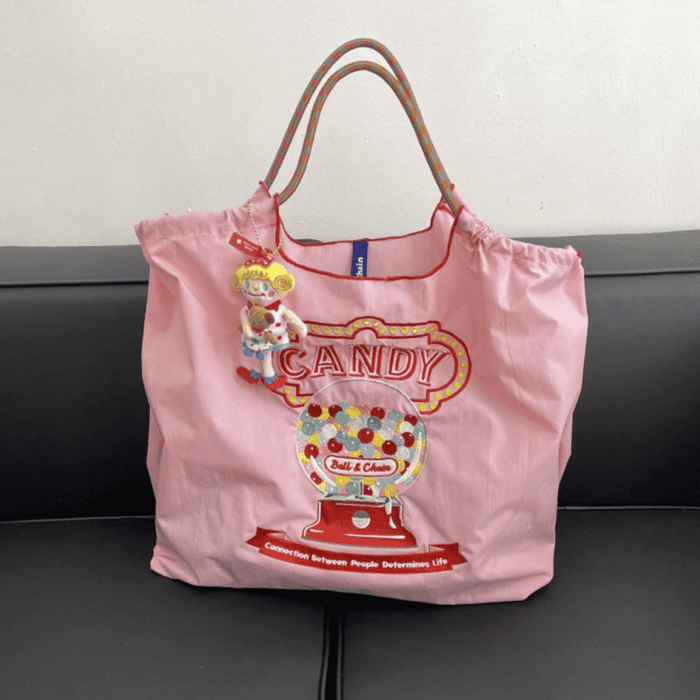 HZ-3022 Beautifully Embroidered Lightweight Nylon Eco-Bag - Image 8