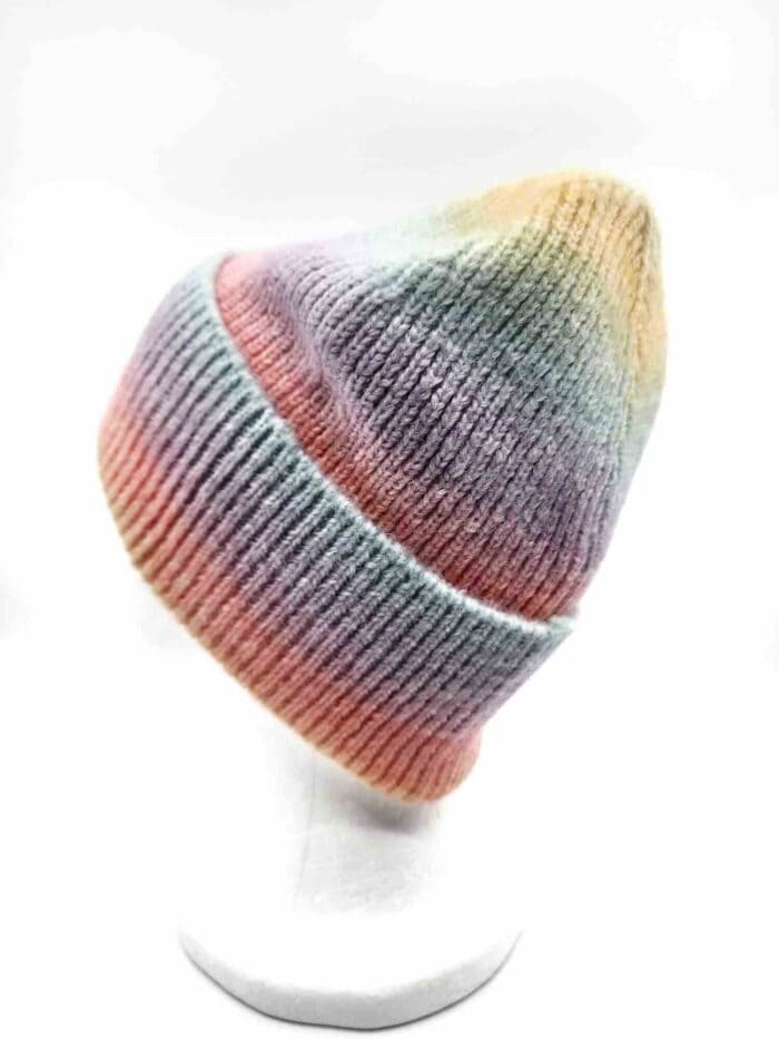 HZ-30005 Multi Colored Stripe Winter Beanie - Image 7