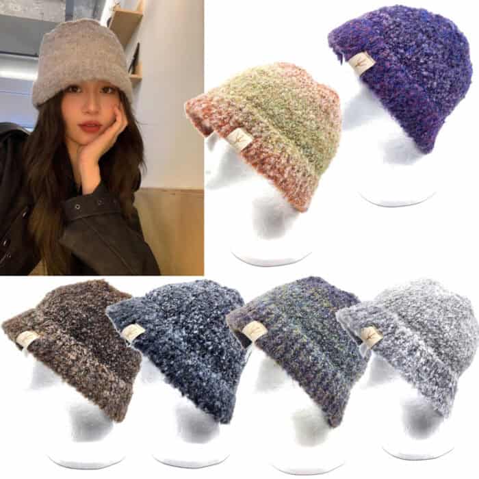 HZ-3047 Mixed Color Boucle Winter Bucket Hat