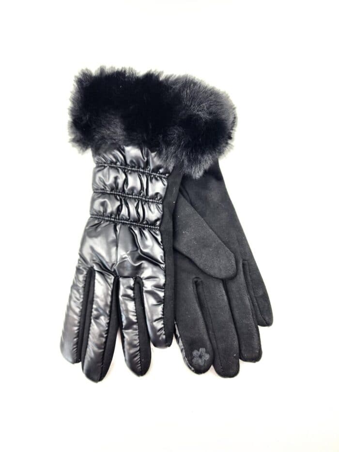 HZ-3056 Metallic Nylon Puffer Full Finger Winter Glove - Image 2