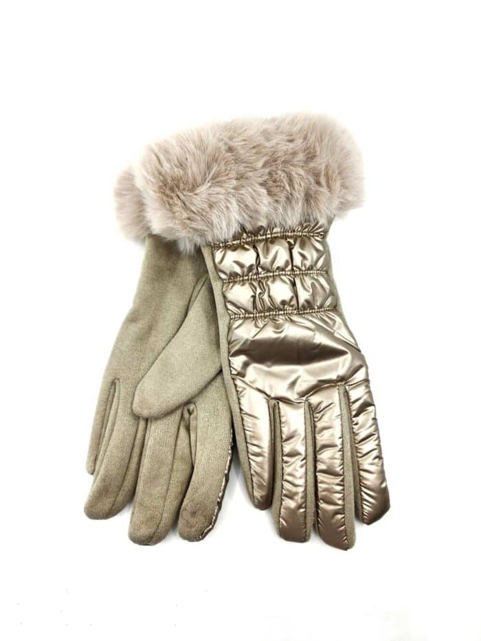 HZ-3056 Metallic Nylon Puffer Full Finger Winter Glove - Image 3