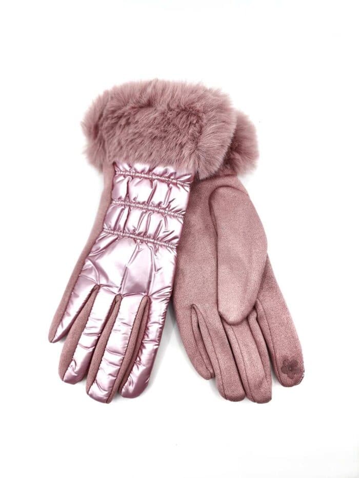 HZ-3056 Metallic Nylon Puffer Full Finger Winter Glove - Image 4