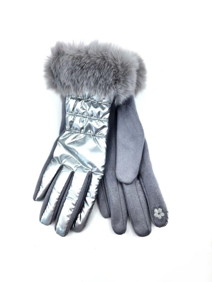 HZ-3056 Metallic Nylon Puffer Full Finger Winter Glove - Image 5