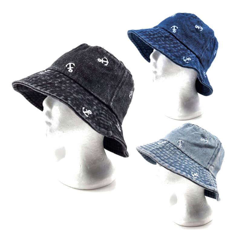 帽子・その他 HUNTER UNISEX Embroidery 1856 Bucket Hat Beige Navy HAU0004C HZ-3072web-800x800.jpg