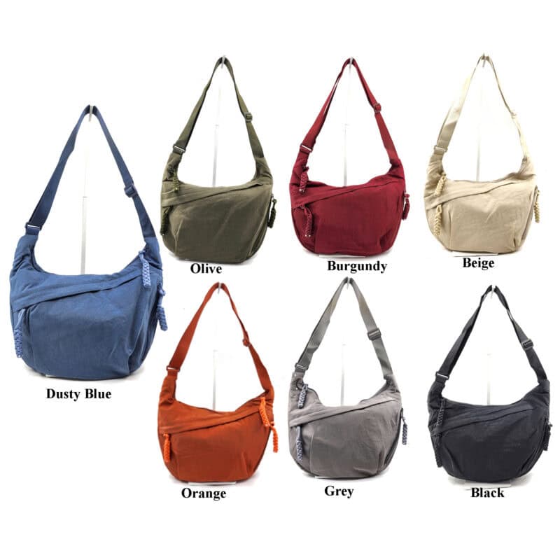 ★SCULPTOR★ WiFi Begger Nylon Cap Gray SC23A603GY Women's Nylon Multi Zipper Pocket Shoulder/Crossbody Bag