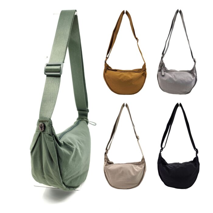 HZ-20017 Women's Small Nylon Top Zip Dumpling Crossbody Bag