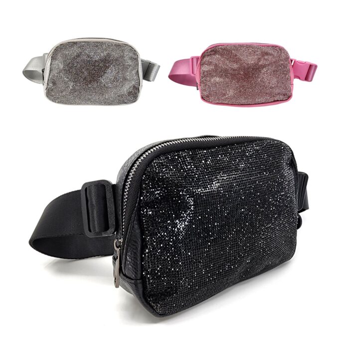 HZ-4283 Women's Sparkle Rhinestone Belt Bag Fanny Pack