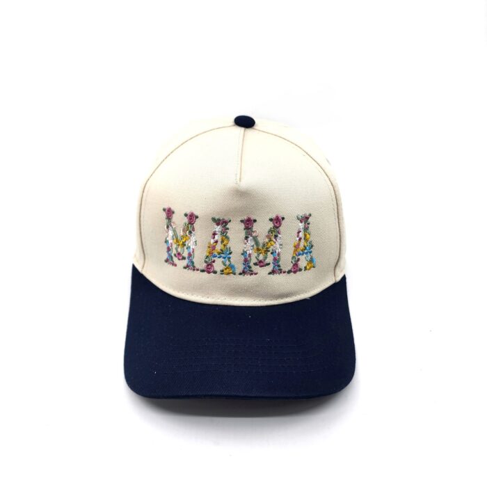 HZ-7787 MAMA Flower Pattern Embroidered Trucker Hat - Image 6