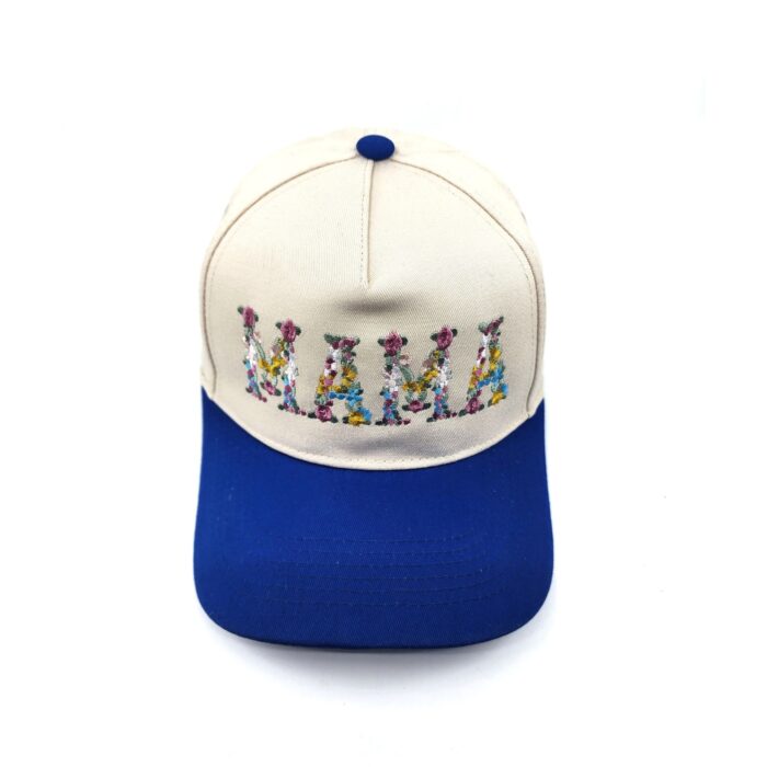 HZ-7787 MAMA Flower Pattern Embroidered Trucker Hat - Image 7
