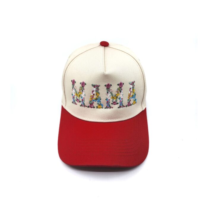 HZ-7787 MAMA Flower Pattern Embroidered Trucker Hat - Image 8