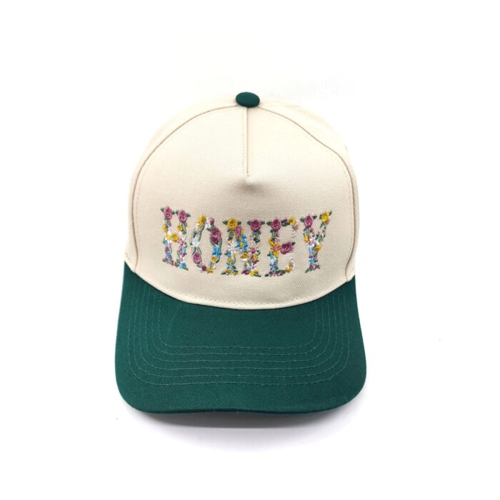 HZ-7788 HONEY Flower Pattern Embroidered Trucker Hat - Image 4