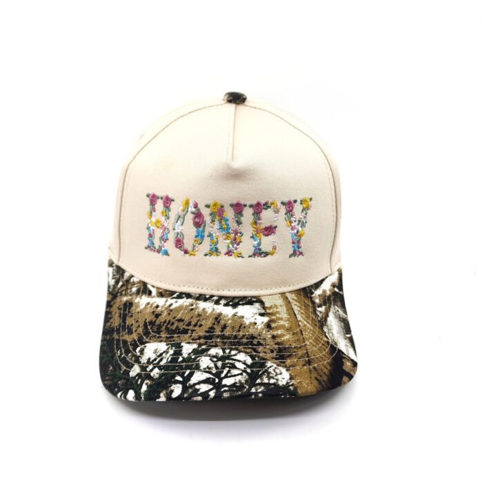 HZ-7788 HONEY Flower Pattern Embroidered Trucker Hat - Image 5