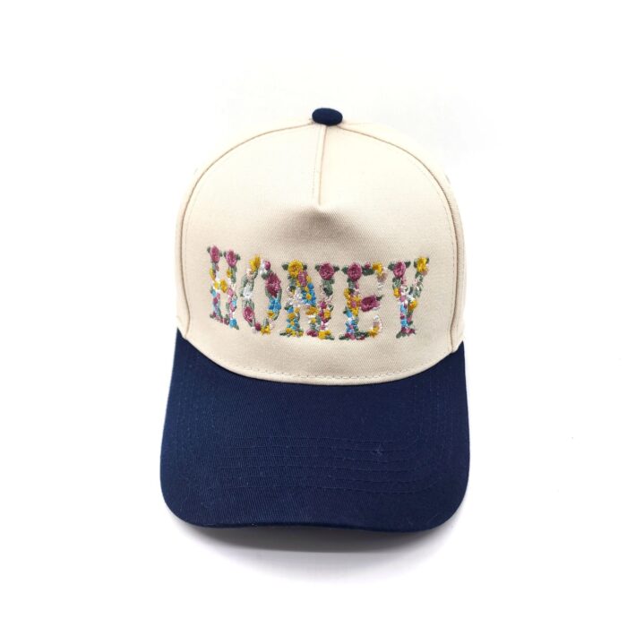 HZ-7788 HONEY Flower Pattern Embroidered Trucker Hat - Image 6