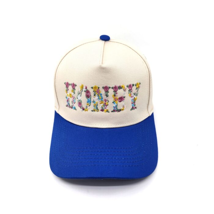 HZ-7788 HONEY Flower Pattern Embroidered Trucker Hat - Image 7