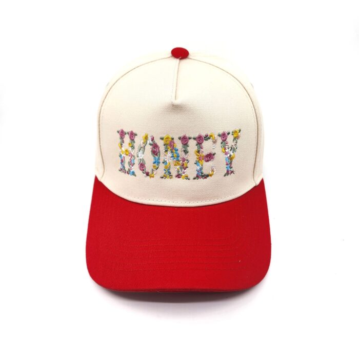 HZ-7788 HONEY Flower Pattern Embroidered Trucker Hat - Image 8
