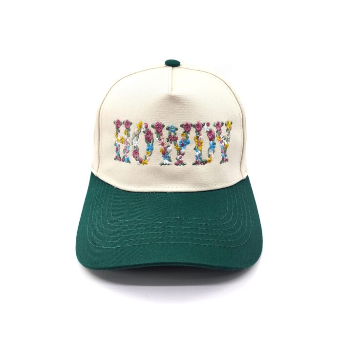HZ-7789 HOWDY Flower Pattern Embroidered Trucker Hat - Image 4