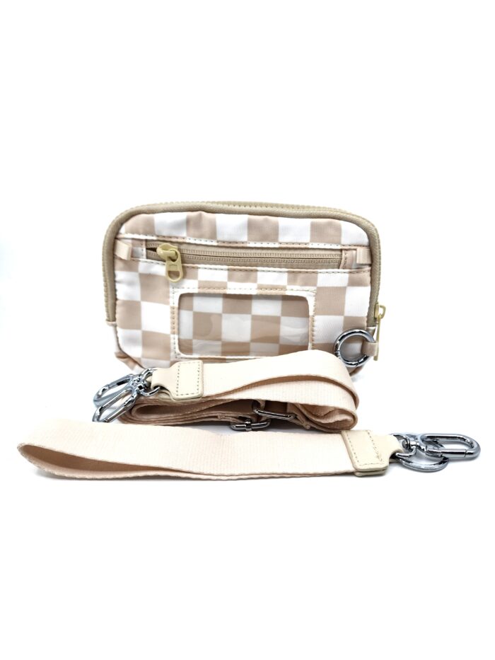 HZ-7891 Nylon Double Compartment Crossbody Wallet Bag and Wristlet - Image 2