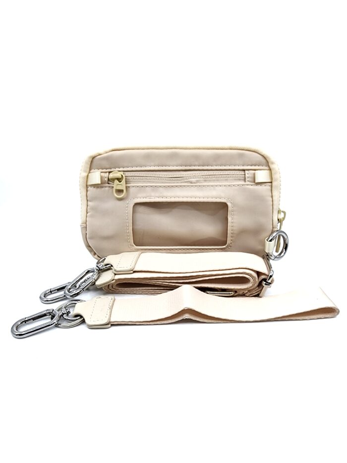 HZ-7891 Nylon Double Compartment Crossbody Wallet Bag and Wristlet - Image 3