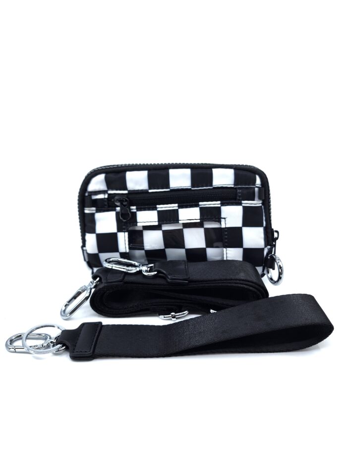 HZ-7891 Nylon Double Compartment Crossbody Wallet Bag and Wristlet - Image 5