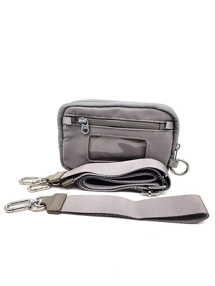 HZ-7891 Nylon Double Compartment Crossbody Wallet Bag and Wristlet - Image 6