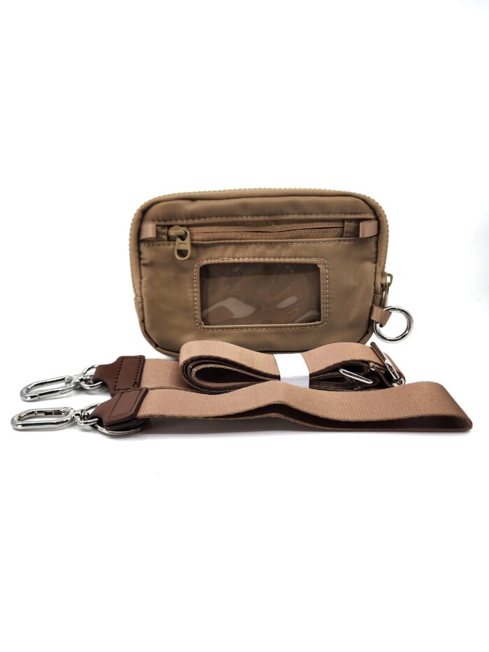 HZ-7891 Nylon Double Compartment Crossbody Wallet Bag and Wristlet - Image 7