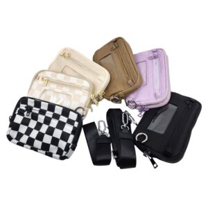 HZ-7891 Nylon Double Compartment Crossbody Wallet Bag and Wristlet