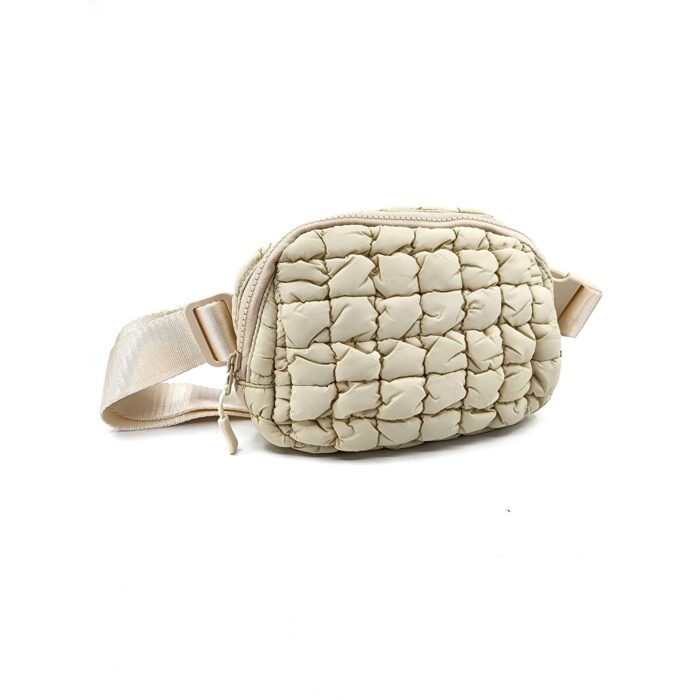 C-0064 Women's Quilted Puffer Nylon Belt Bag Fanny Pack - Image 2