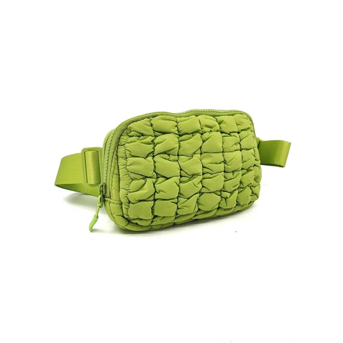 C-0064 Women's Quilted Puffer Nylon Belt Bag Fanny Pack - Image 6