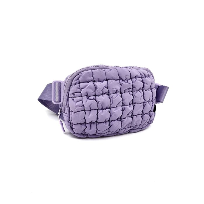 C-0064 Women's Quilted Puffer Nylon Belt Bag Fanny Pack - Image 7