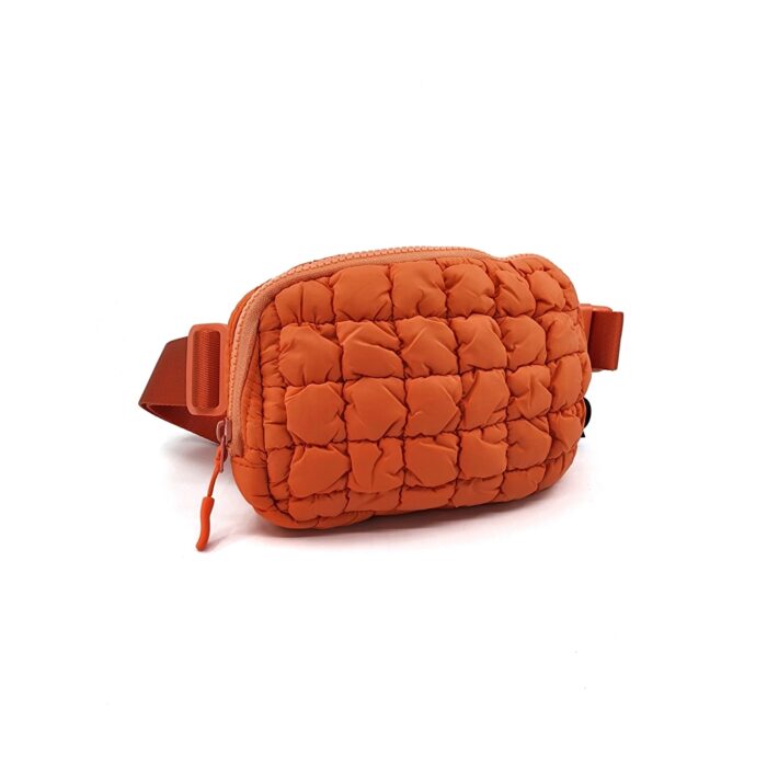 C-0064 Women's Quilted Puffer Nylon Belt Bag Fanny Pack - Image 8