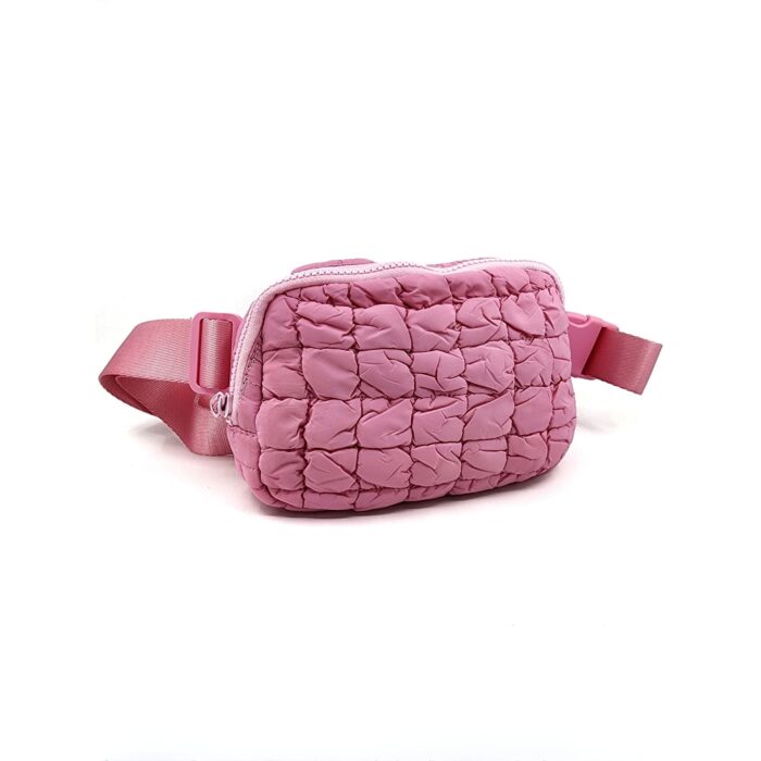 C-0064 Women's Quilted Puffer Nylon Belt Bag Fanny Pack - Image 9