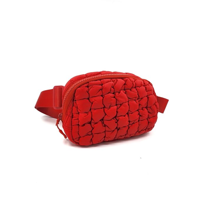C-0064 Women's Quilted Puffer Nylon Belt Bag Fanny Pack - Image 10