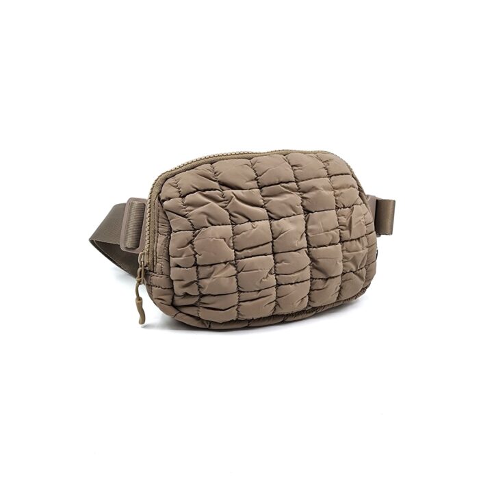 C-0064 Women's Quilted Puffer Nylon Belt Bag Fanny Pack - Image 11