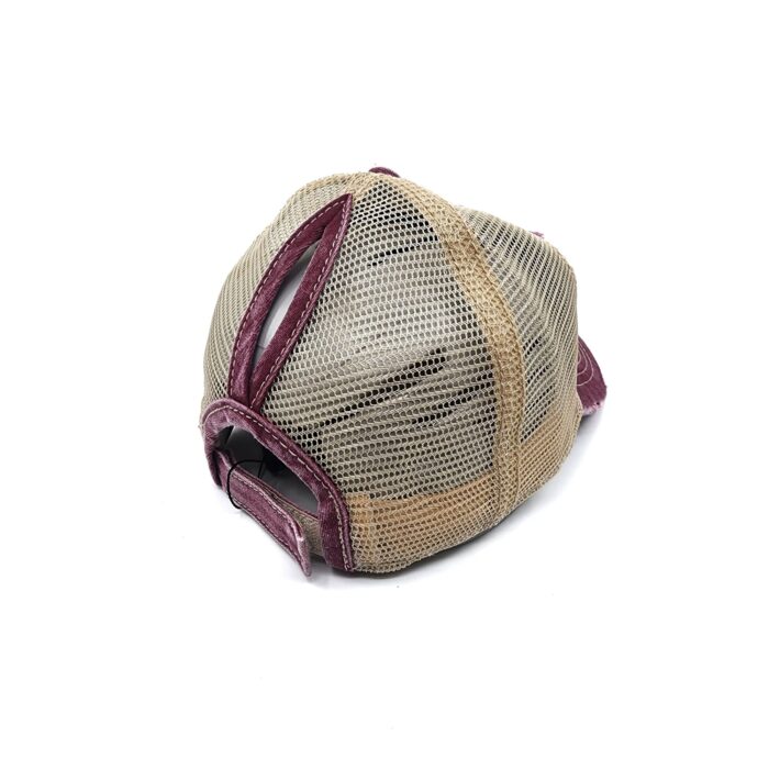 HZ-12073 Women's Aztec Pattern Embroidered Ponytail Baseball Cap - Image 5