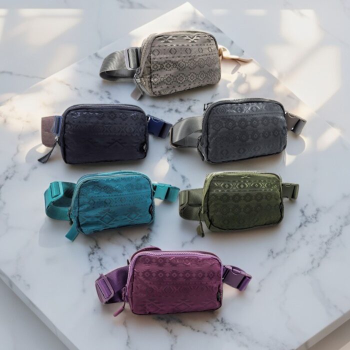 HZ-3257 Aztec Pattern Nylon Fanny Pack Belt Bag