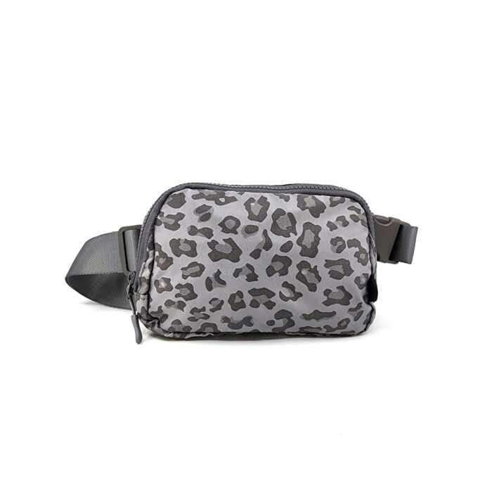 HZ-4255 Women's Leopard Print Nylon Fanny Pack Belt Bag - Image 4