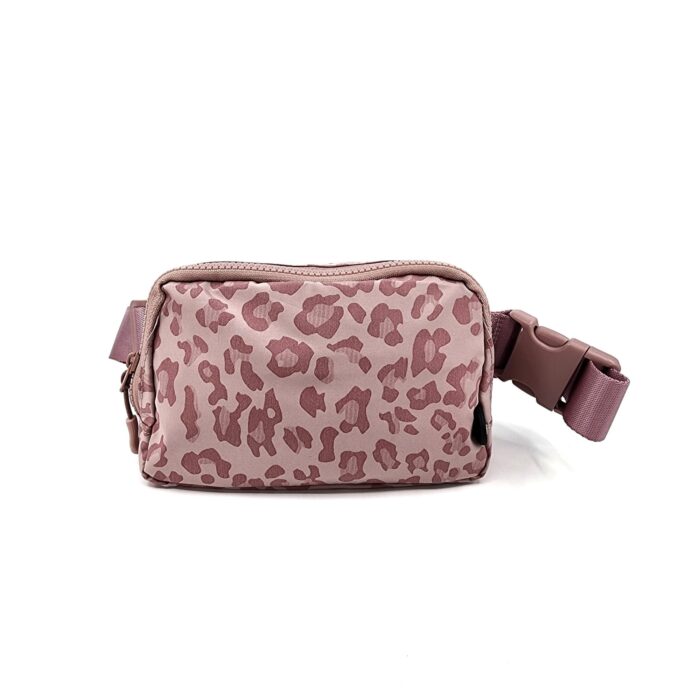 HZ-4255 Women's Leopard Print Nylon Fanny Pack Belt Bag - Image 5