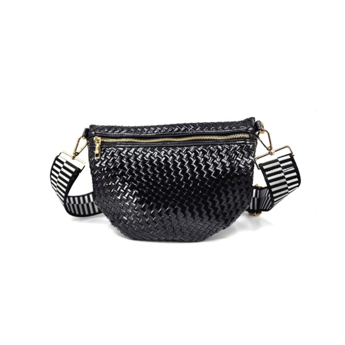 HZ-5136 Women's Rounded Woven Bum Bag Crossbody Bag - Image 5