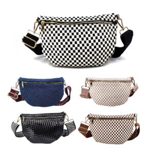 HZ-5136 Women's Rounded Woven Bum Bag Crossbody Bag
