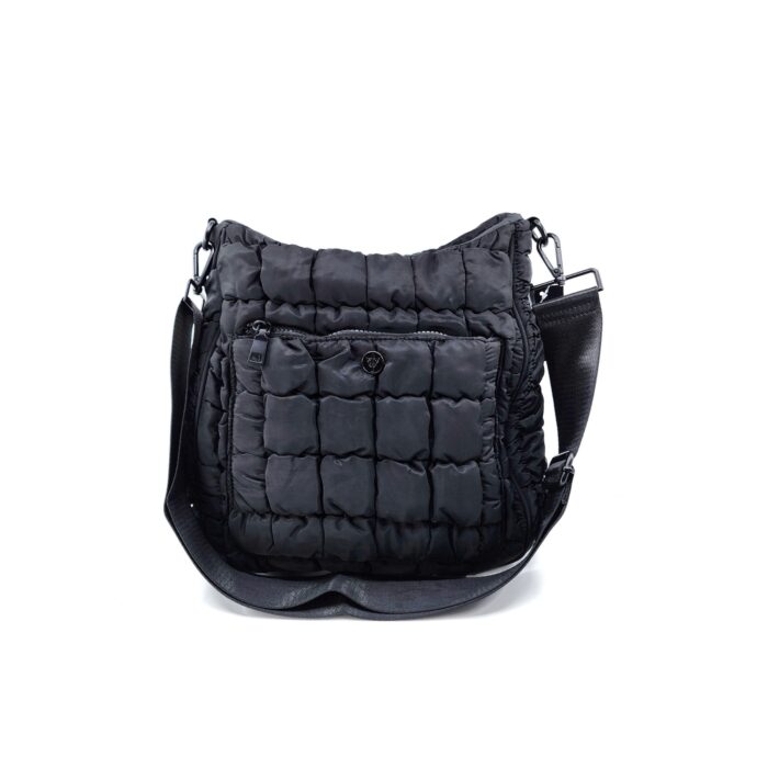 HZ-5236 Women's Medium Nylon Quilted Top Zip Shoulder Crossbody Bag - Image 3