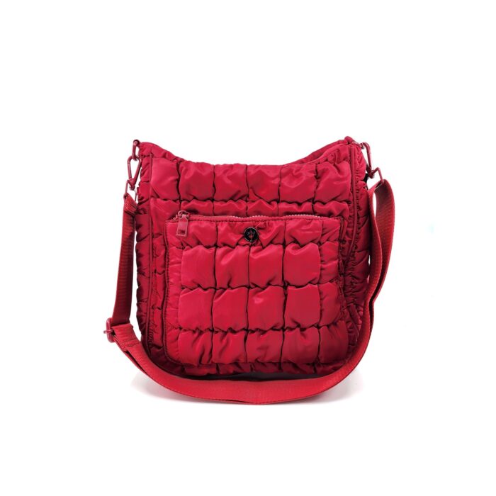 HZ-5236 Women's Medium Nylon Quilted Top Zip Shoulder Crossbody Bag - Image 4
