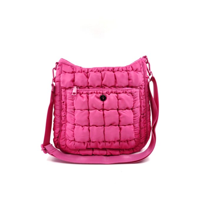 HZ-5236 Women's Medium Nylon Quilted Top Zip Shoulder Crossbody Bag - Image 6