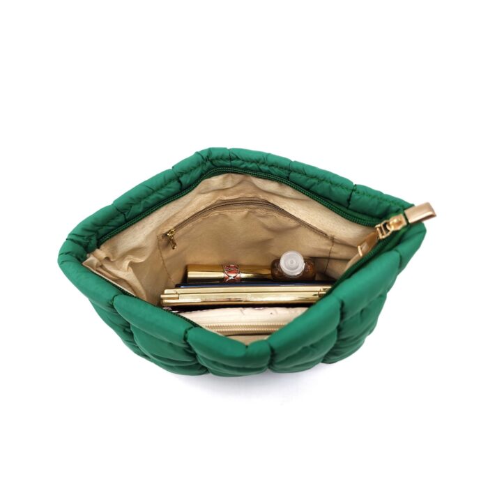 HZ-7792 Women's Nylon Quilted Puffer Top Zip Cosmetic Pouch, Makeup Bag, Travel Toiletry Pouch - Image 2