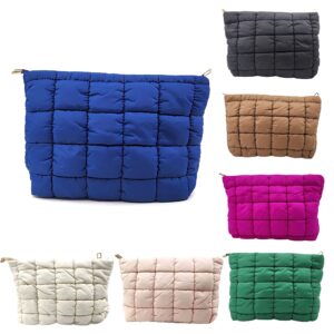 HZ-7792 Women's Nylon Quilted Puffer Top Zip Cosmetic Pouch, Makeup Bag, Travel Toiletry Pouch
