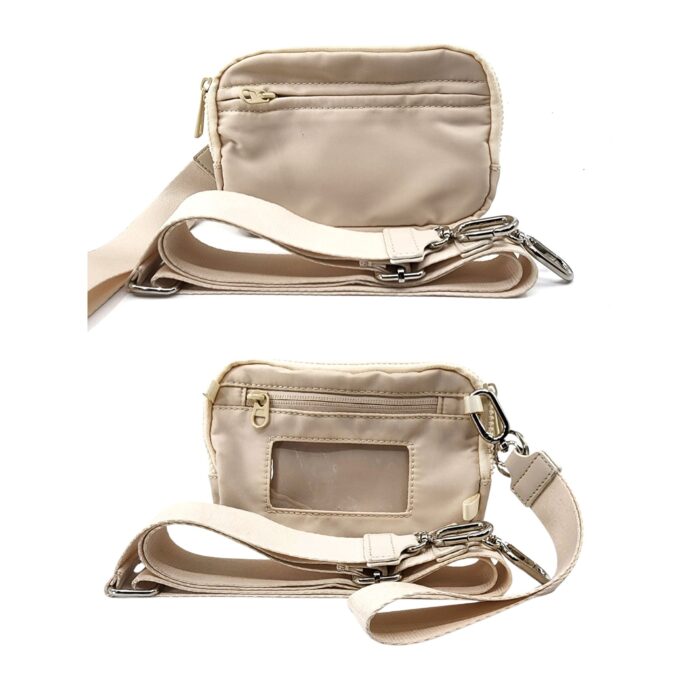 HZ-7793 Large Nylon Double Compartment Wristlet Wallet Crossbody Bag - Image 2