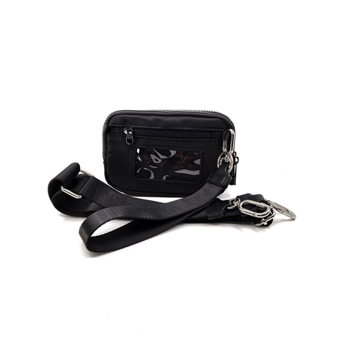 HZ-7793 Large Nylon Double Compartment Wristlet Wallet Crossbody Bag - Image 3