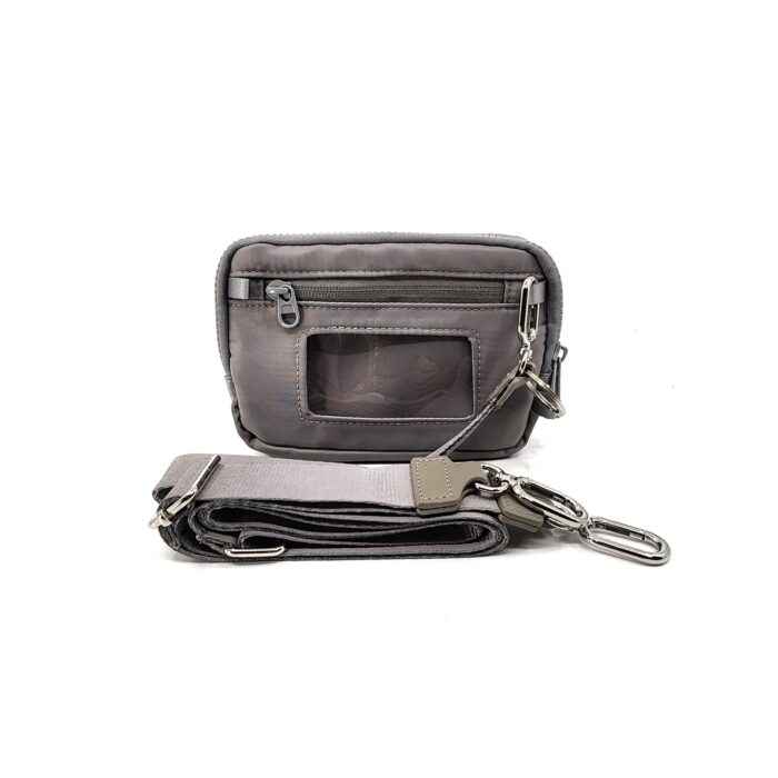 HZ-7793 Large Nylon Double Compartment Wristlet Wallet Crossbody Bag - Image 4