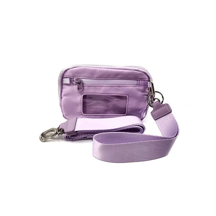 HZ-7793 Large Nylon Double Compartment Wristlet Wallet Crossbody Bag - Image 6