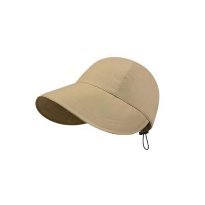 Taupe cap with adjustable strap