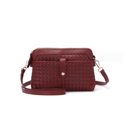 HZ-055 Woven Double Compartment Shoulder Bag Crossbody Bag